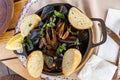 Bowled mussels Royalty Free Stock Photo