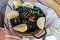 Bowled mussels Royalty Free Stock Photo