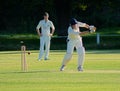 Bowled out. Village green Cricket match