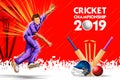 Bowler bowling in cricket championship sports 2019 Royalty Free Stock Photo