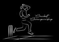 Bowler bowling in cricket championship sports.