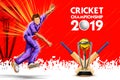 Bowler bowling in game of cricket championship sports 2019 Royalty Free Stock Photo