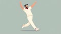 A bowler celebrating after taking a caught and bowled wic created with generative AI Royalty Free Stock Photo