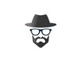 Bowler hat with beard and glasses Brille und Bart for logo Royalty Free Stock Photo