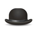 Bowler hat in black color isolated on white Royalty Free Stock Photo