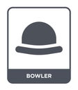 bowler icon in trendy design style. bowler icon isolated on white background. bowler vector icon simple and modern flat symbol for