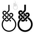 Bowline loop climbing rope knot symbols