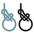 Bowline loop climbing rope knot symbols