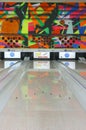 Bowling Alley and the balls blurred on the foreground.