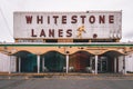 Bowling alley sign in Whitestone, Queens, New York Royalty Free Stock Photo