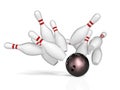 Bowling background concept Royalty Free Stock Photo
