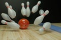 Bowling background, strike. 3d render