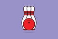 Bowling Ball with Bowling Pins vector illustration. sports objects icon concept.