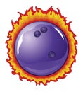 Bowling Ball With Flames Royalty Free Stock Photo