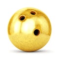 Gold bowling ball Royalty Free Stock Photo