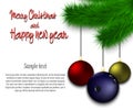 Bowling ball hanging on a Christmas tree branch Royalty Free Stock Photo