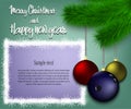 Bowling ball hanging on a Christmas tree branch Royalty Free Stock Photo