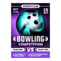 Bowling Ball For Hit Target Ninepins Poster Vector Royalty Free Stock Photo