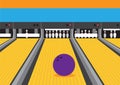 Bowling Ball on Lane Vector Illustration Royalty Free Stock Photo