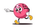 Bowling ball personage running forward Royalty Free Stock Photo