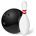 Bowling ball and pin