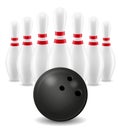 Bowling ball and pin vector illustration Royalty Free Stock Photo