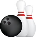Bowling ball and pins Royalty Free Stock Photo