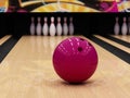 Bowling ball and pins