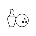 Bowling ball pins icon. Simple line, outline vector elements of prize icons for ui and ux, website or mobile application Royalty Free Stock Photo