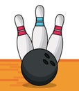 Bowling ball pins sport game Royalty Free Stock Photo