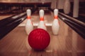 The bowling ball is ready to strike Royalty Free Stock Photo