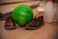 The bowling ball is ready to strike Royalty Free Stock Photo