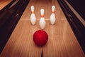 The bowling ball is ready to strike Royalty Free Stock Photo