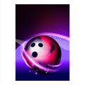 Bowling Ball And Skittles On Lane Banner Vector Royalty Free Stock Photo