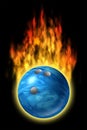 Bowling ball speed fire flames fast excellent skil Royalty Free Stock Photo