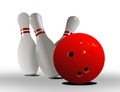Bowling ball strike Royalty Free Stock Photo
