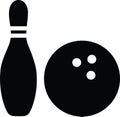 Bowling Ball Vector Bowl Pins Strike Icon Royalty Free Stock Photo