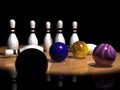 Bowling balls and pins