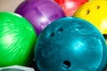 Bowling balls in ten pin or bowling alley