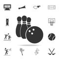 bowling and bowling ball icon. Detailed set of athletes and accessories icons. Premium quality graphic design. One of the collecti