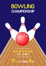 Bowling championship invitation flyer template with sample text