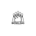 Bowling championship logo design vector graphics