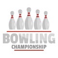 Bowling championship logo, flat style