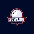 Bowling championship logo icon template