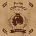 Bowling Championship Vintage Style Design