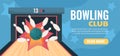 Bowling club advertising poster vector Royalty Free Stock Photo