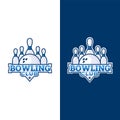 Bowling club badge, emblem. Vector icon logo template Royalty Free Stock Photo