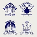 Bowling club logo design sketch Royalty Free Stock Photo