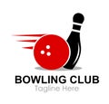 Bowling club logo design vector