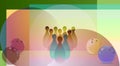 Bowling club poster with bright background. Futuristic design. illustration Royalty Free Stock Photo